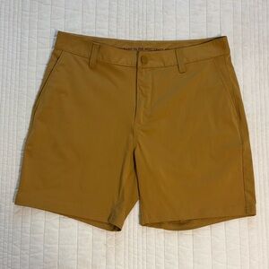 RHONE Men's Dark Mustard Flat Front Shorts
